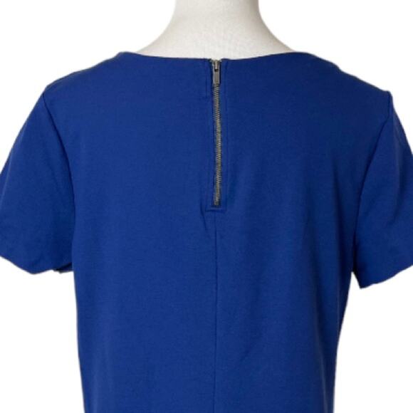 Banana Republic Dress Shift Ponte Knit Short Sleeve Pockets Blue Women’s Size 12 - Picture 8 of 12